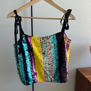 Zara Sequin multi-color tank - M